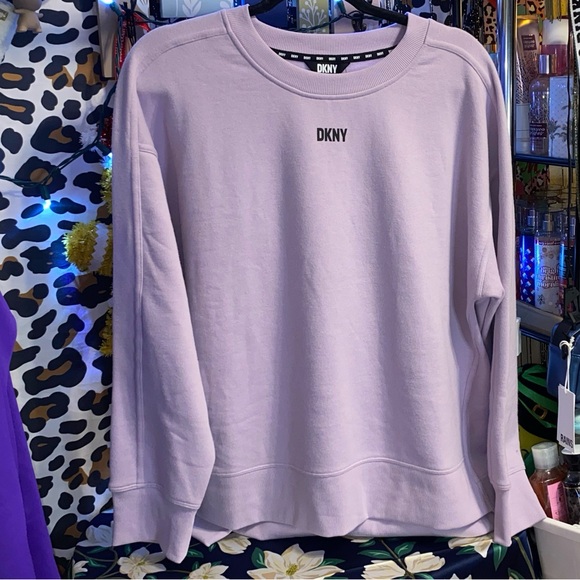DKNY LOGO FLEECE SWEATSHIRT - Picture 1 of 15